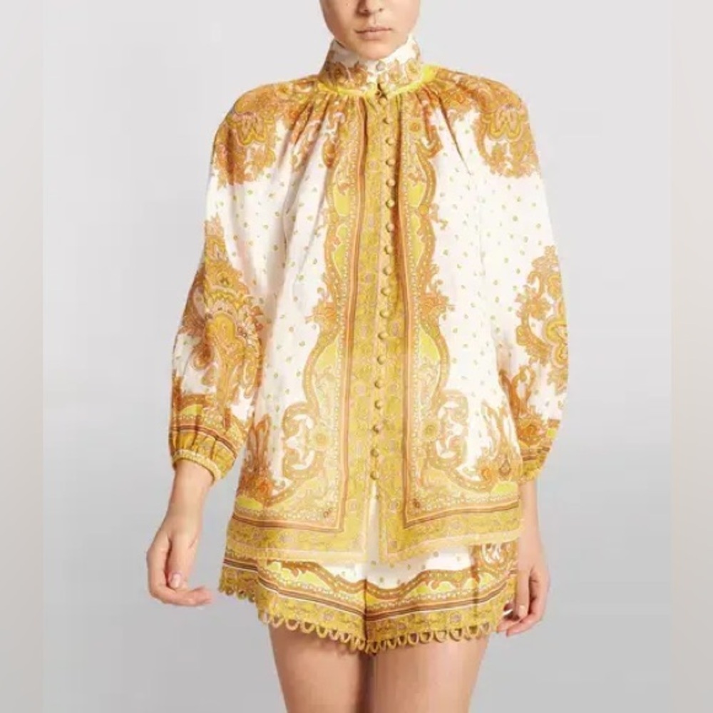 NWT Zimmermann Bells Paisley Blouse in Yellow Paisley - Picture 3 of 5